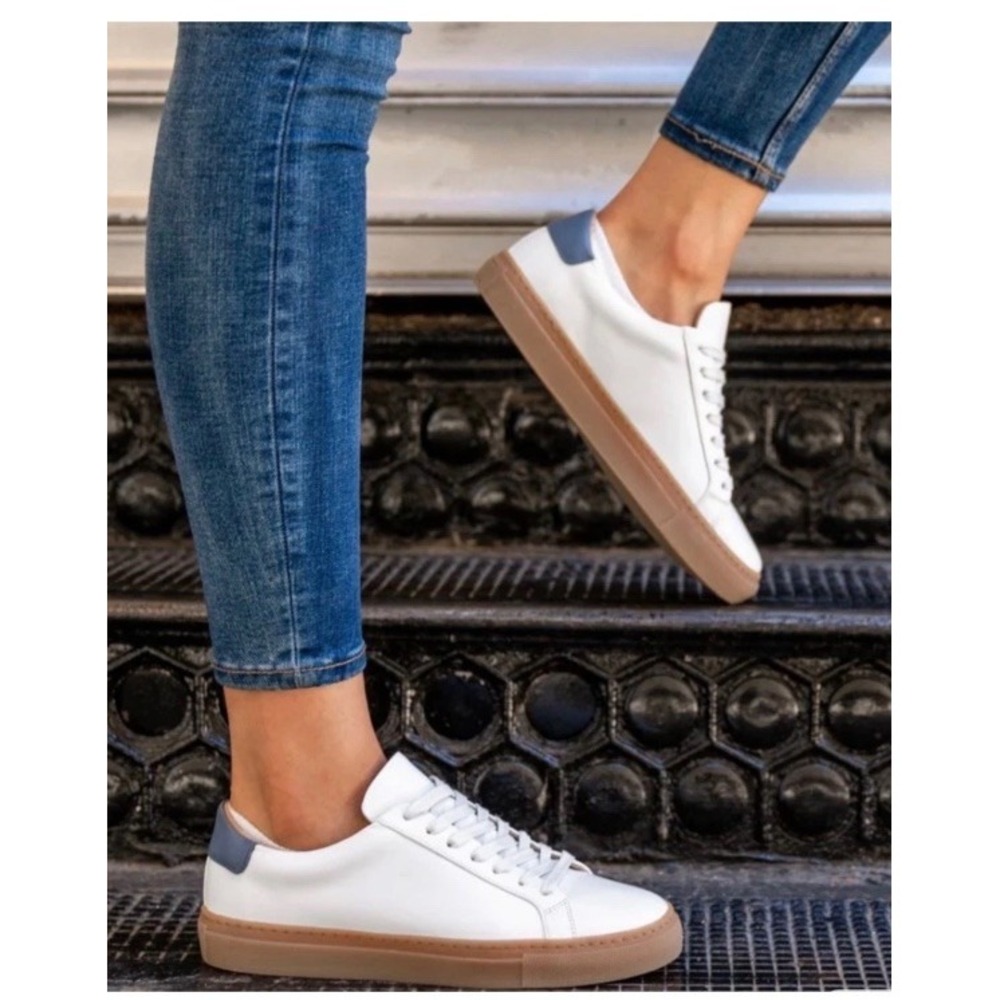 Thursday Boot Co Women Legacy‎ Low Top White W Indigo Leather Sneakers Sz 7